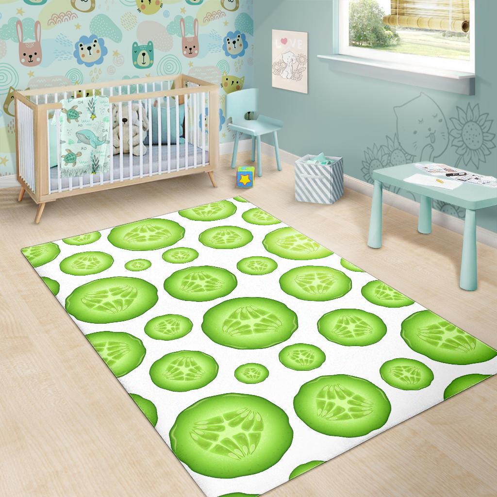 Sliced Cucumber Pattern Area Rug