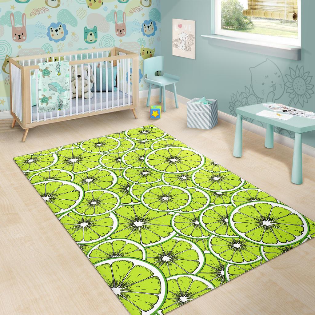 Slices of Lime design pattern Area Rug