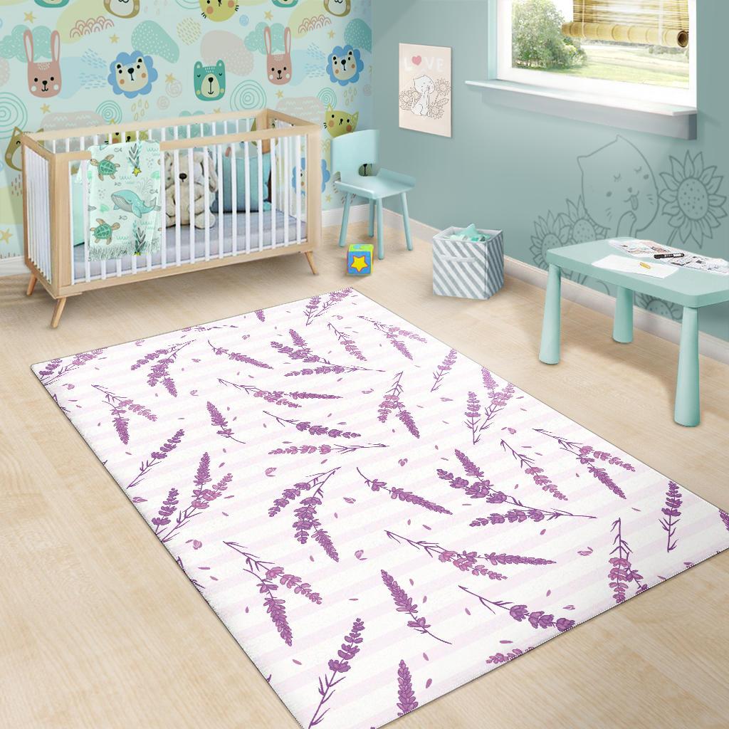 Lavender Pattern Stripe Background Area Rug