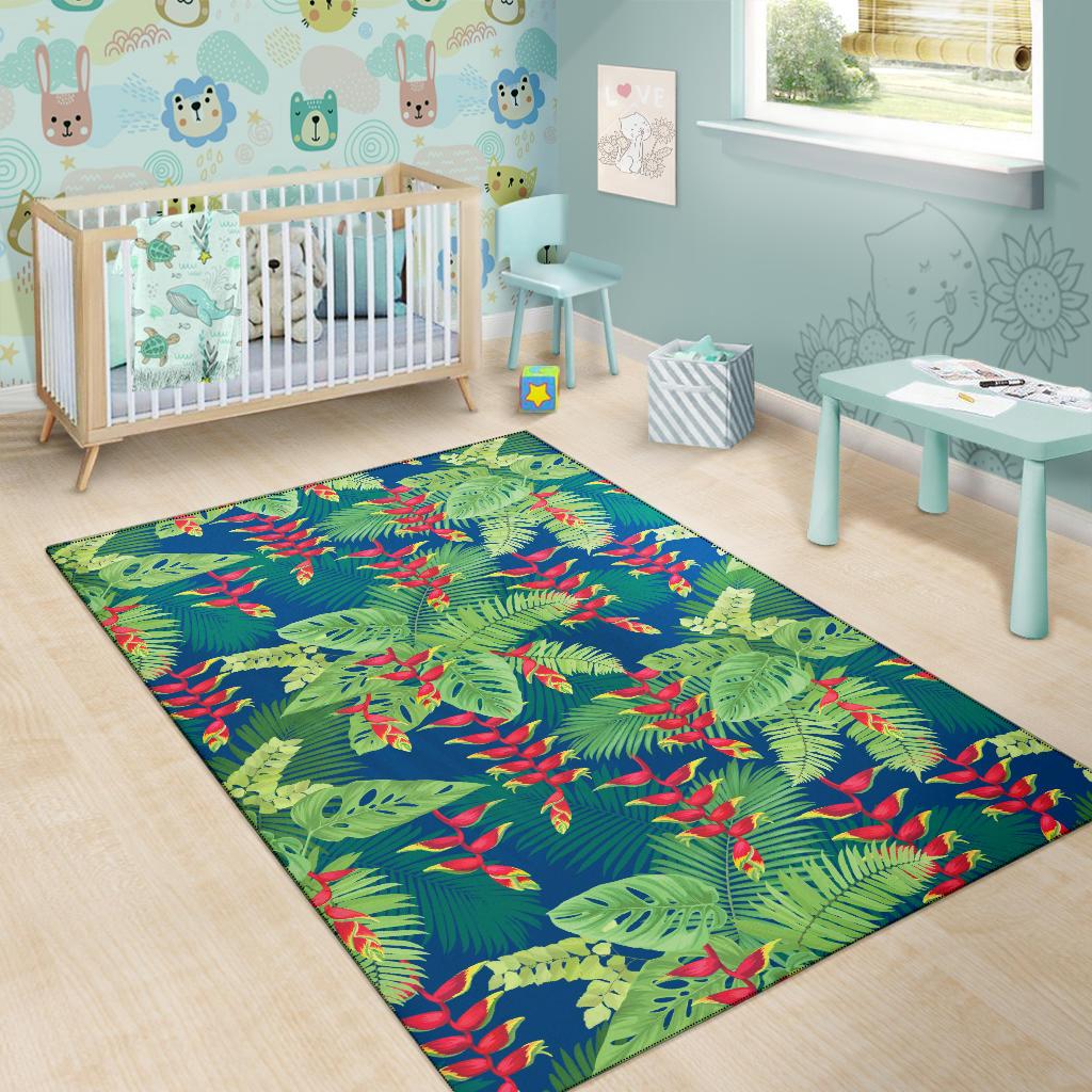 Heliconia Pattern Print Design HL08 Area Rugs