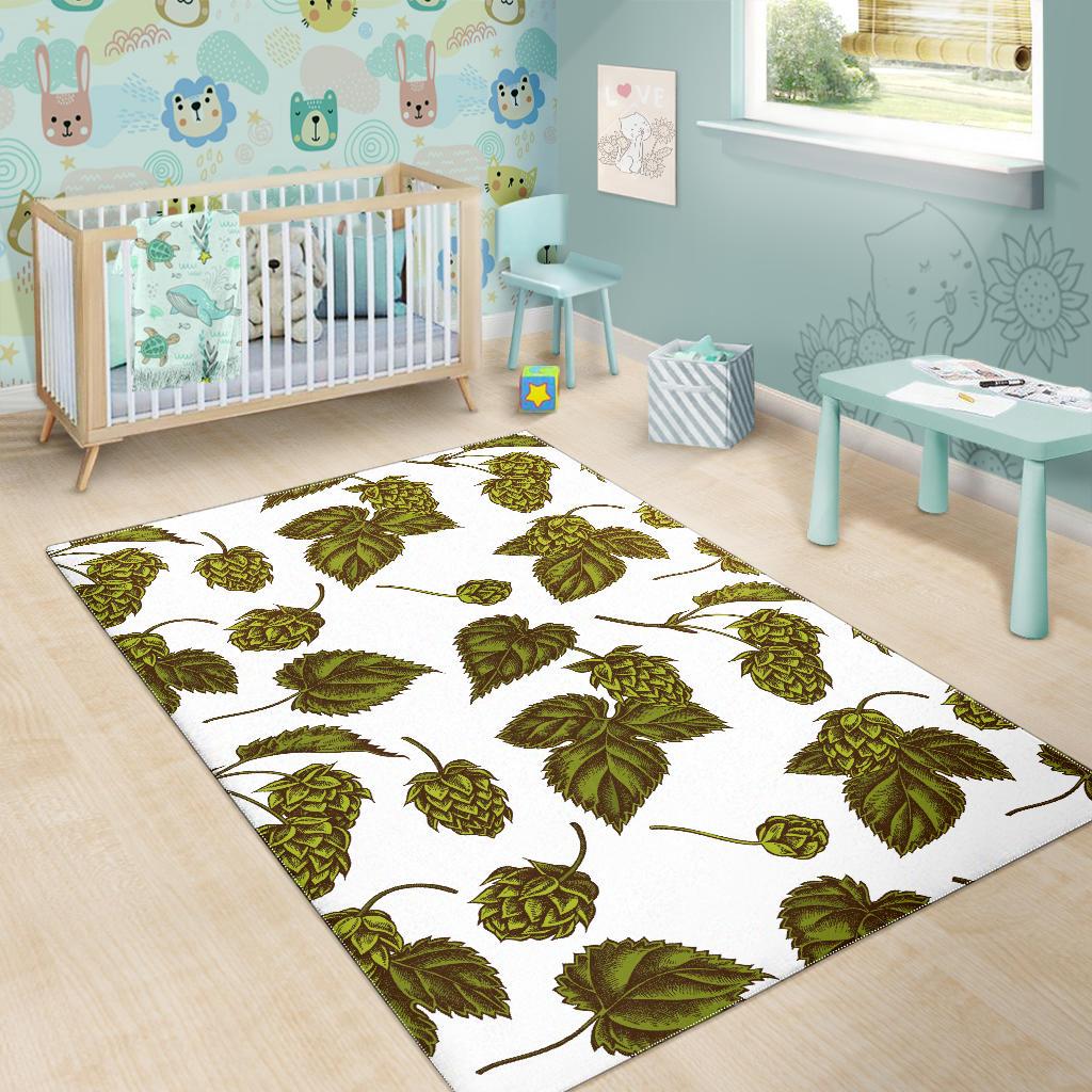 Hop Leaves Pattern Area Rug