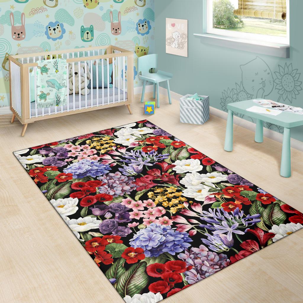 Summer Floral Pattern Print Design SF04 Area Rugs