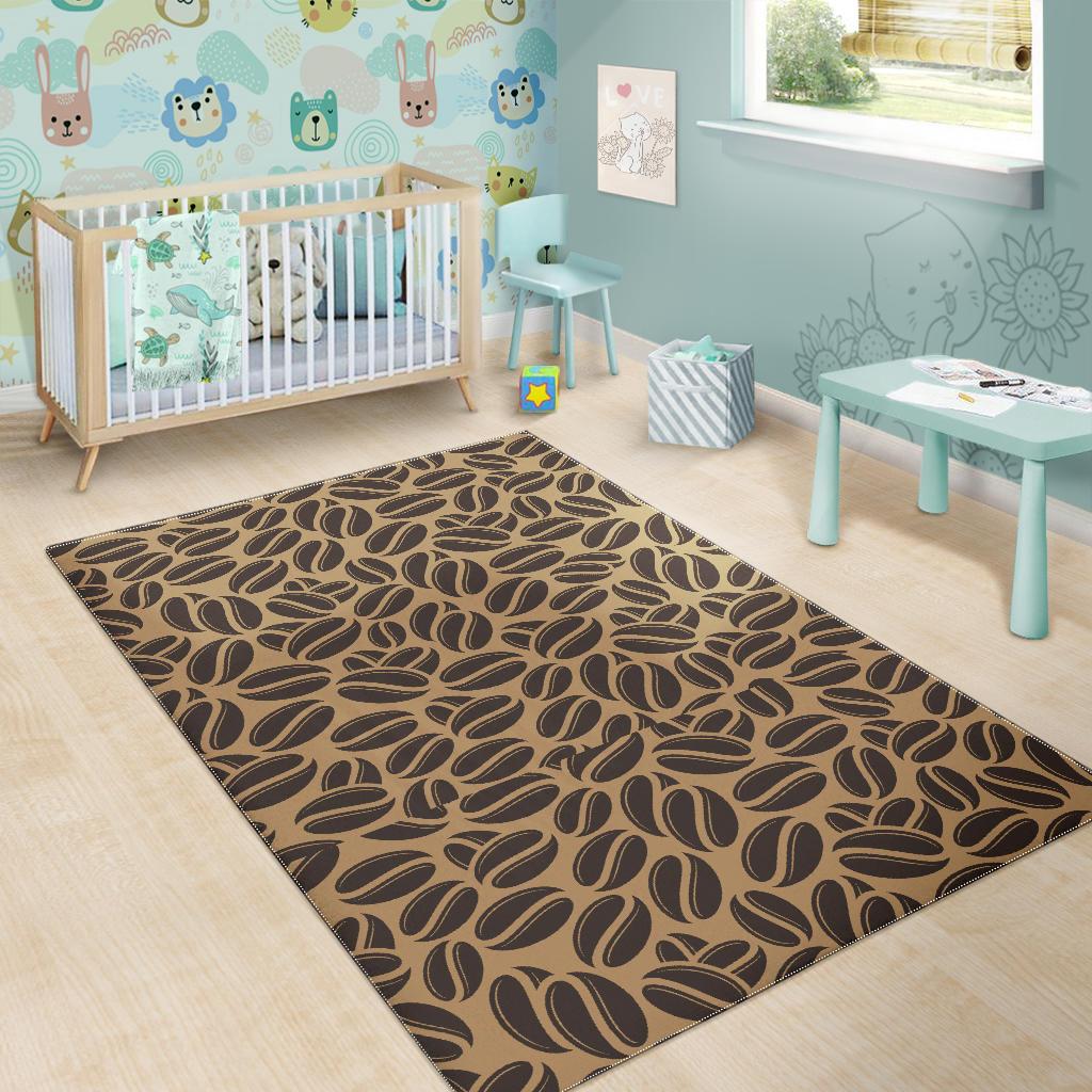 Coffee bean on brown background Area Rug