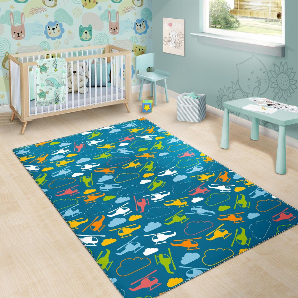 Color Helicopter Pattern Area Rug