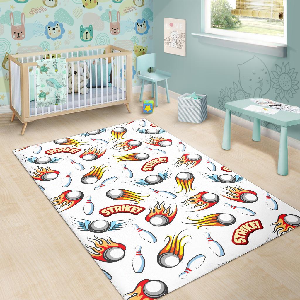 Bowling Strike Pattern Area Rug