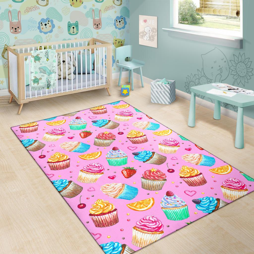 Cupcake Pattern Print Design CP05 Area Rugs