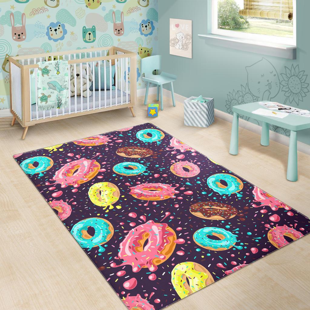 Colorful donut glaze pattern Area Rug