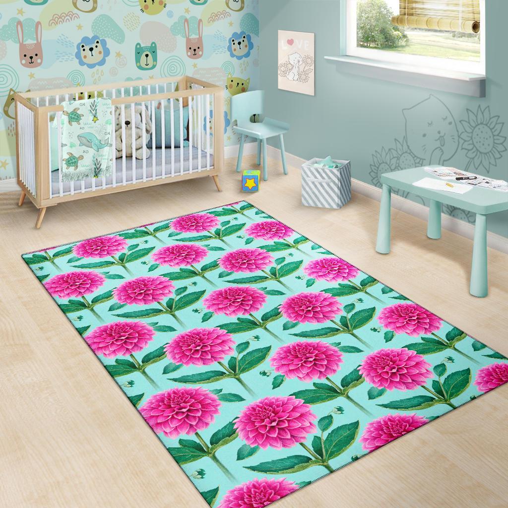 Dahlia Pattern Print Design DH08 Area Rugs