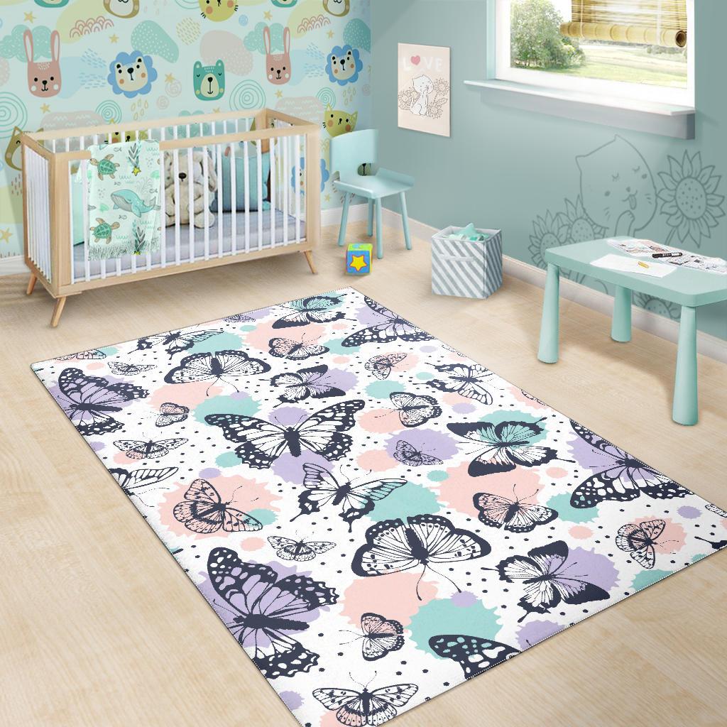 Butterfly pattern Area Rug
