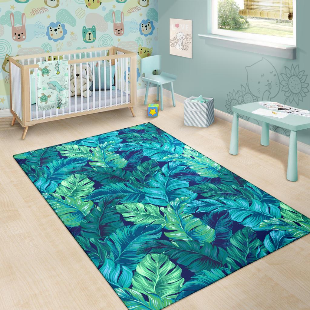 Banana Leaf Pattern Print Design BL05 Area Rugs