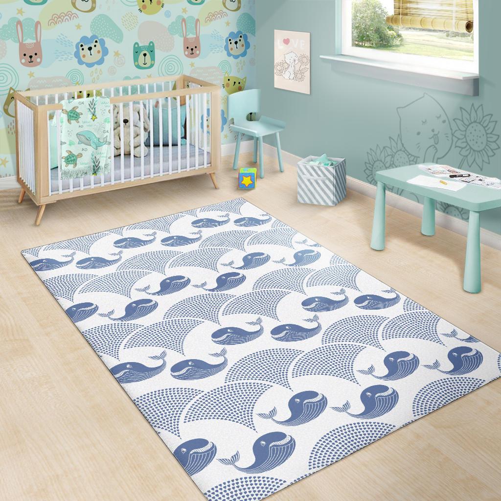 Whale Pattern Area Rug