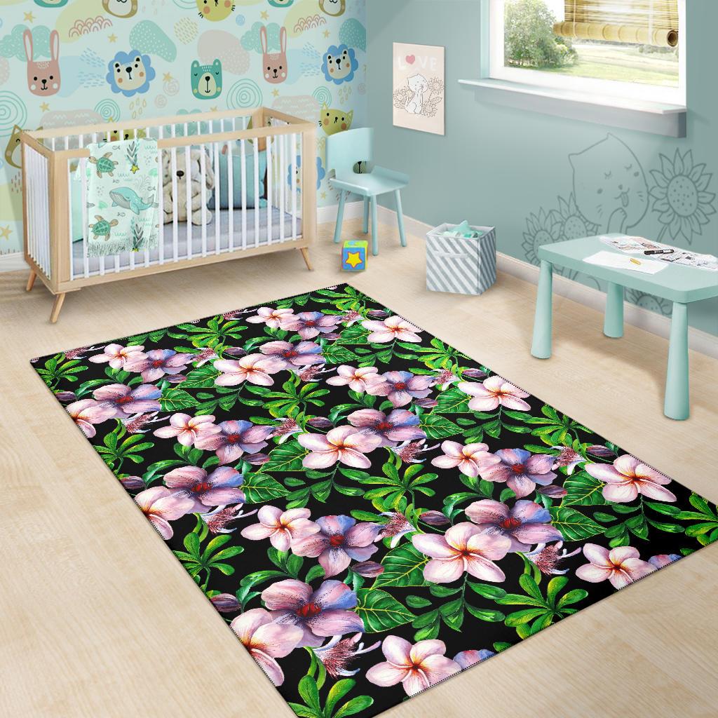 Plumeria Pattern Print Design PM01 Area Rugs