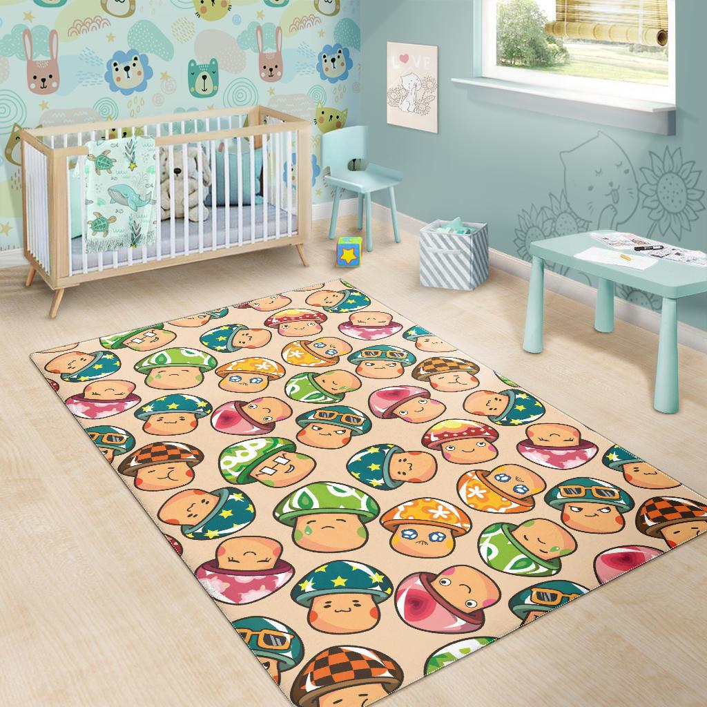 Mushroom Pattern Area Rug
