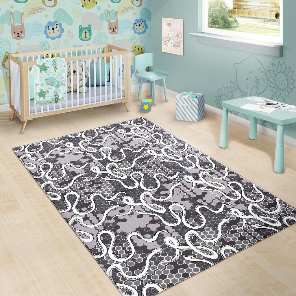Snake Gray Pattern Area Rug