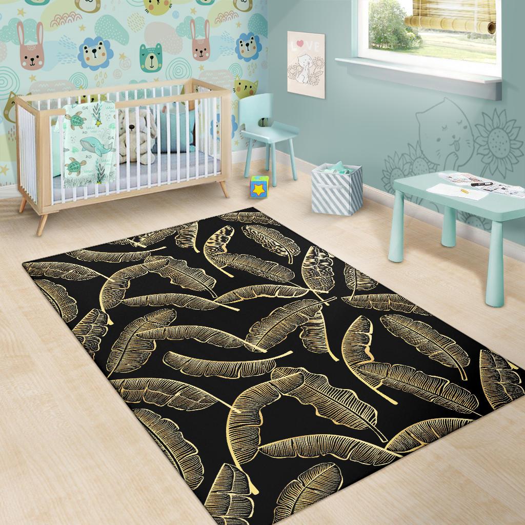 Banana Leaf Pattern Print Design BL07 Area Rugs