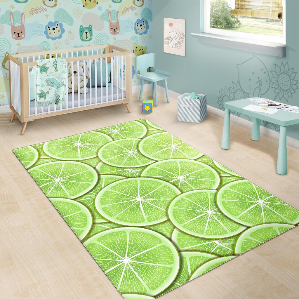 Sliced Lime Pattern Area Rug