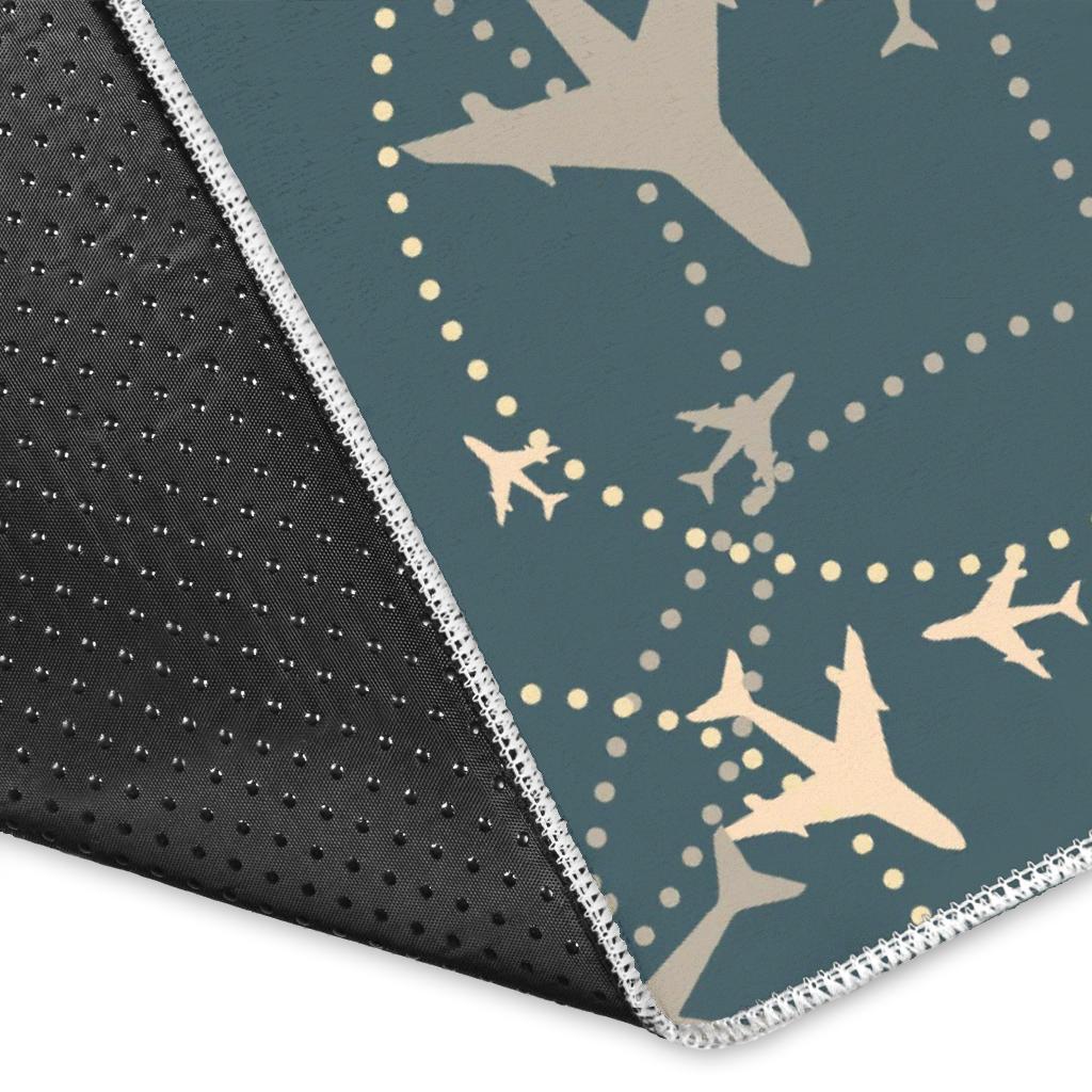 Airplane Circle Pattern Area Rug