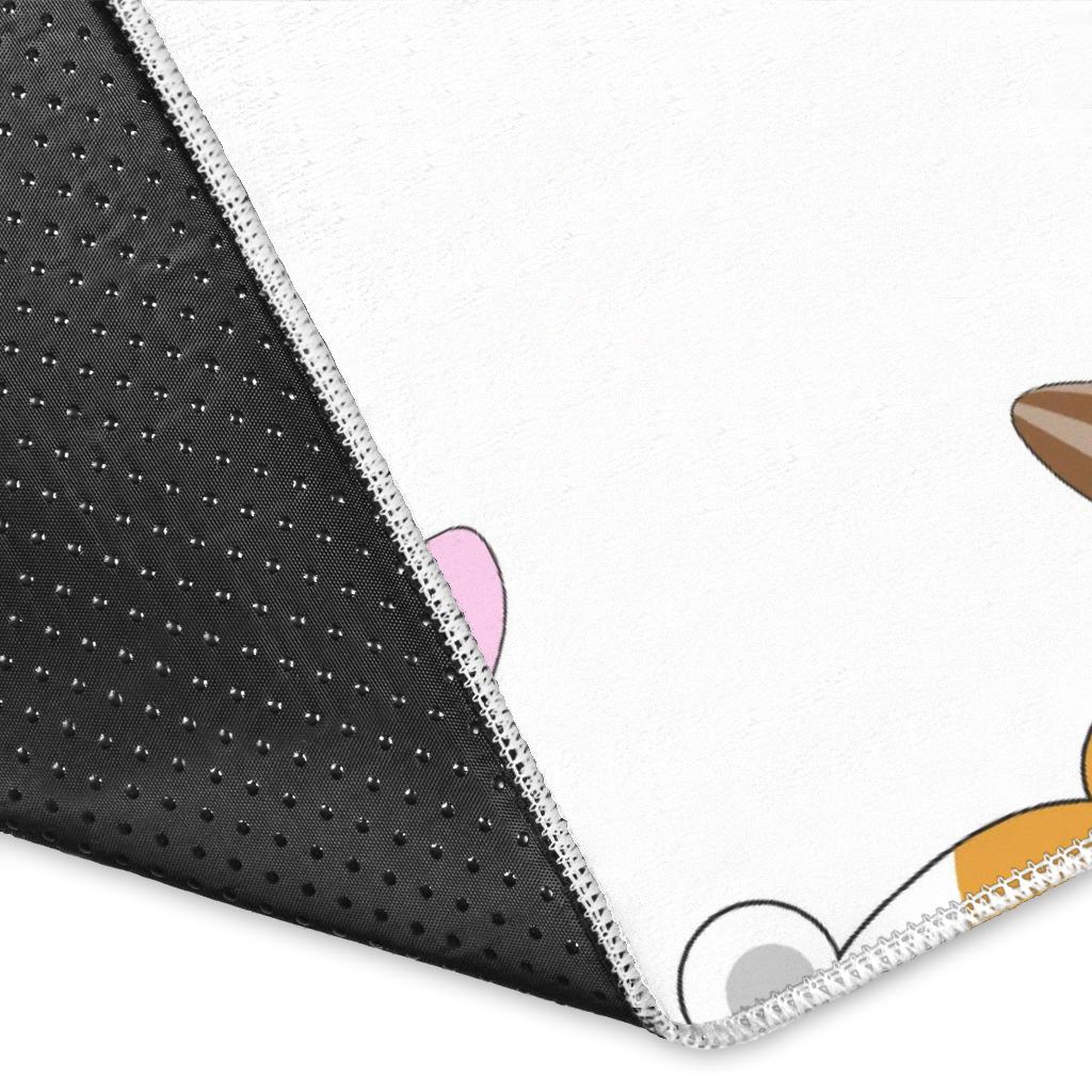 Hamster Seed Heart Pattern Area Rug