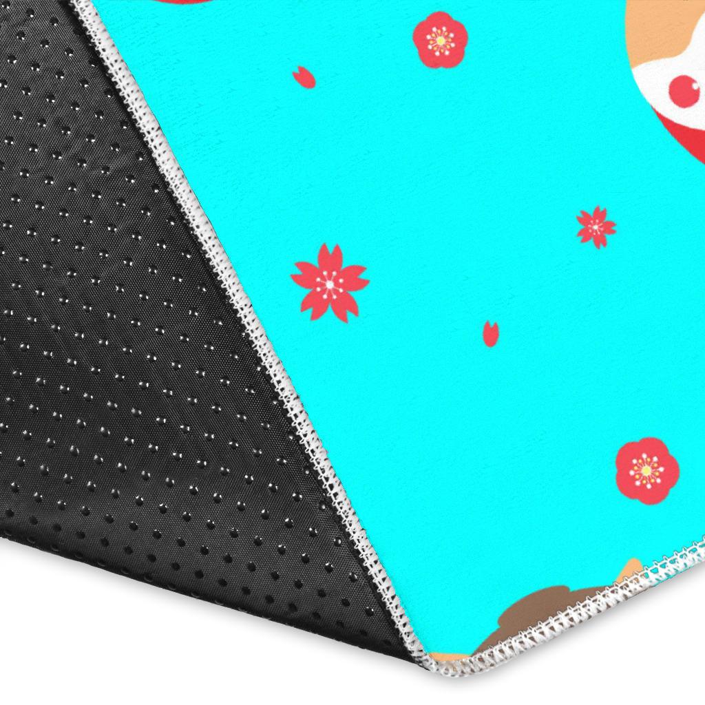 Shiba Inu Japanese Hat Pattern Area Rug