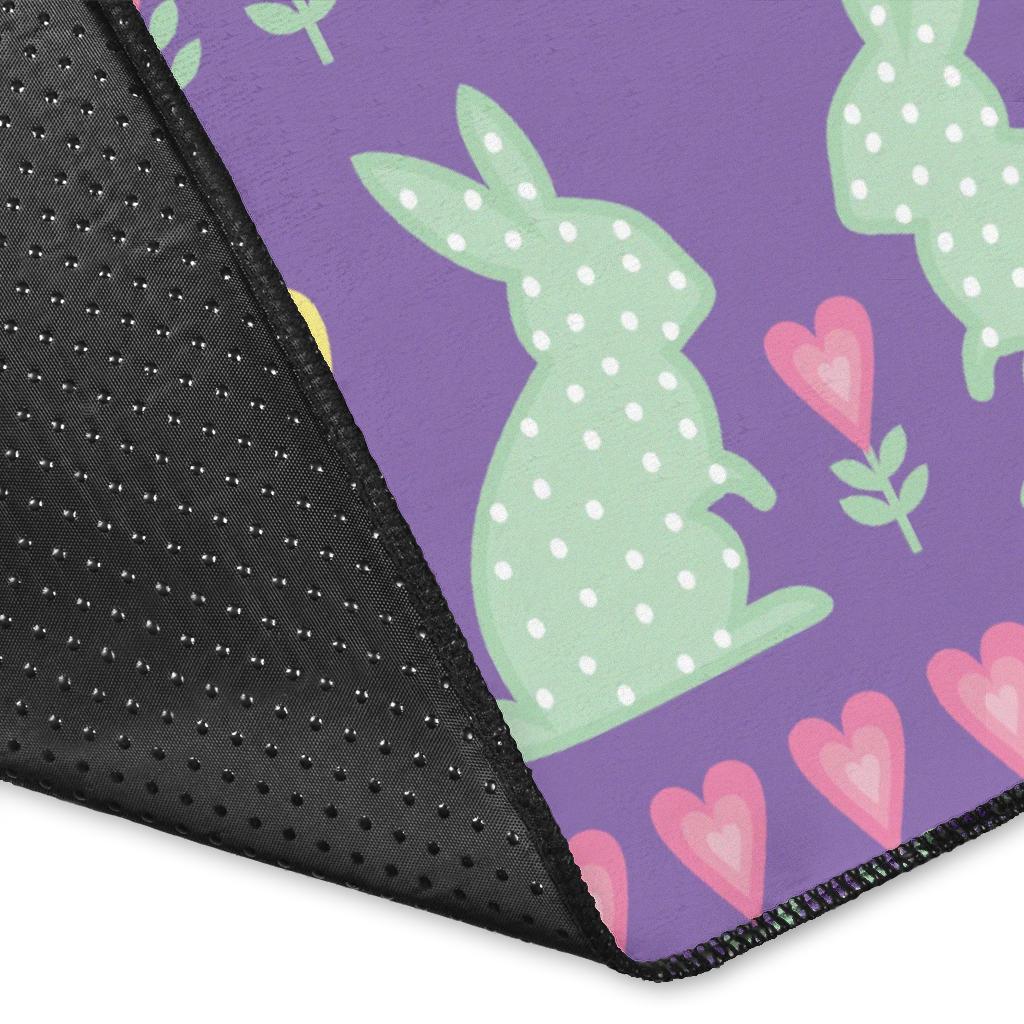 Rabbit Pattern Print Design RB01 Area Rugs