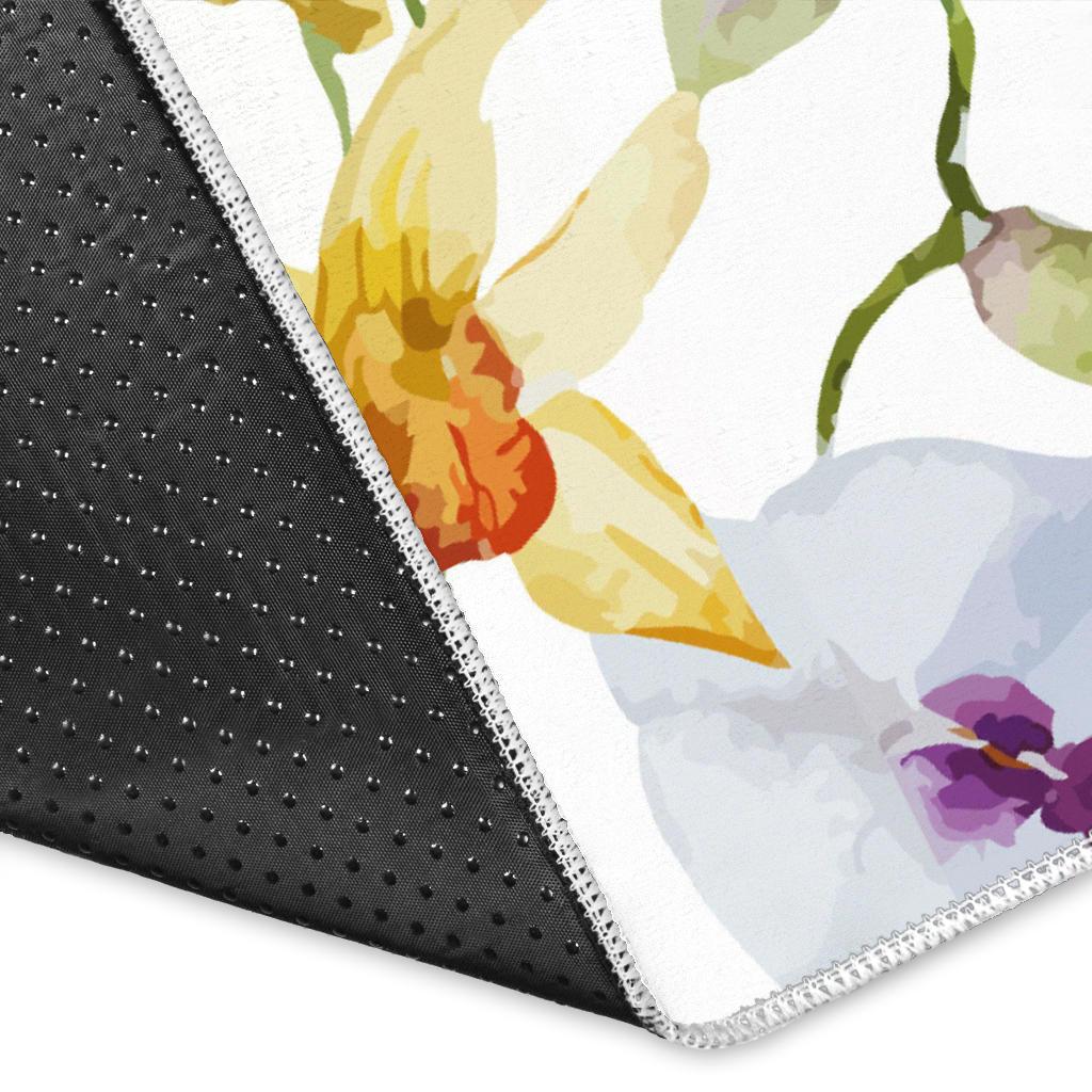 Orchid Pattern Background Area Rug