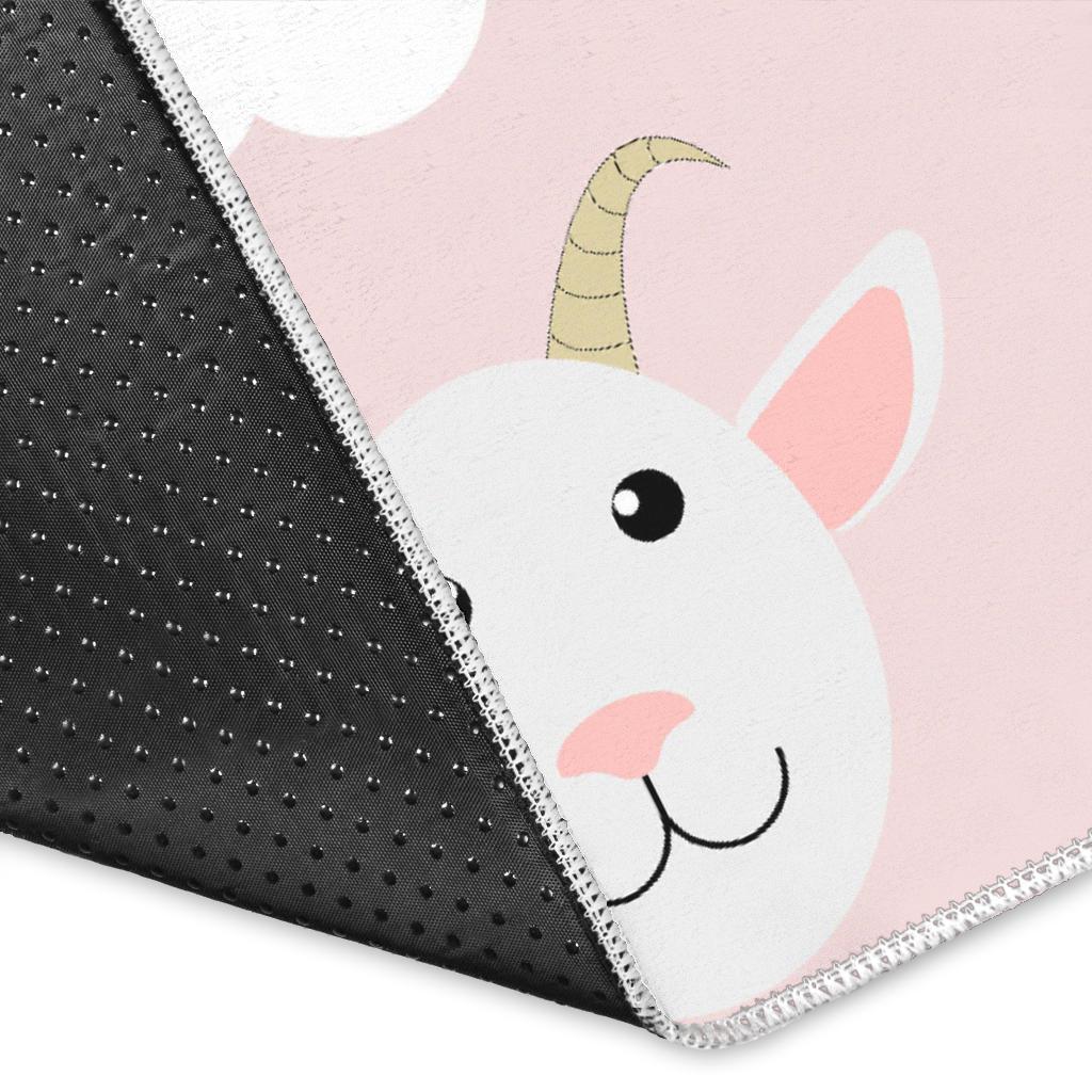 Goat Could Pink Pattern Area Rug