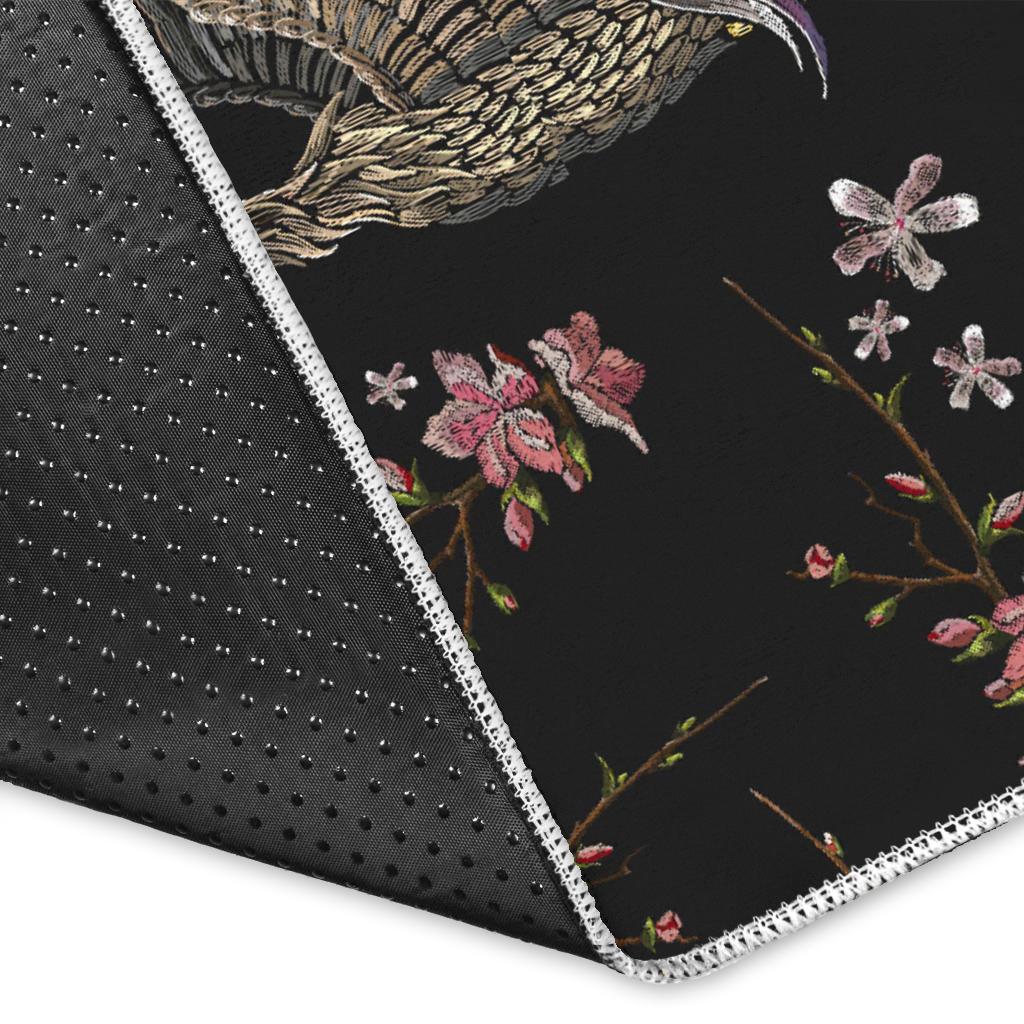 Japanese Crane Pattern Background Area Rug