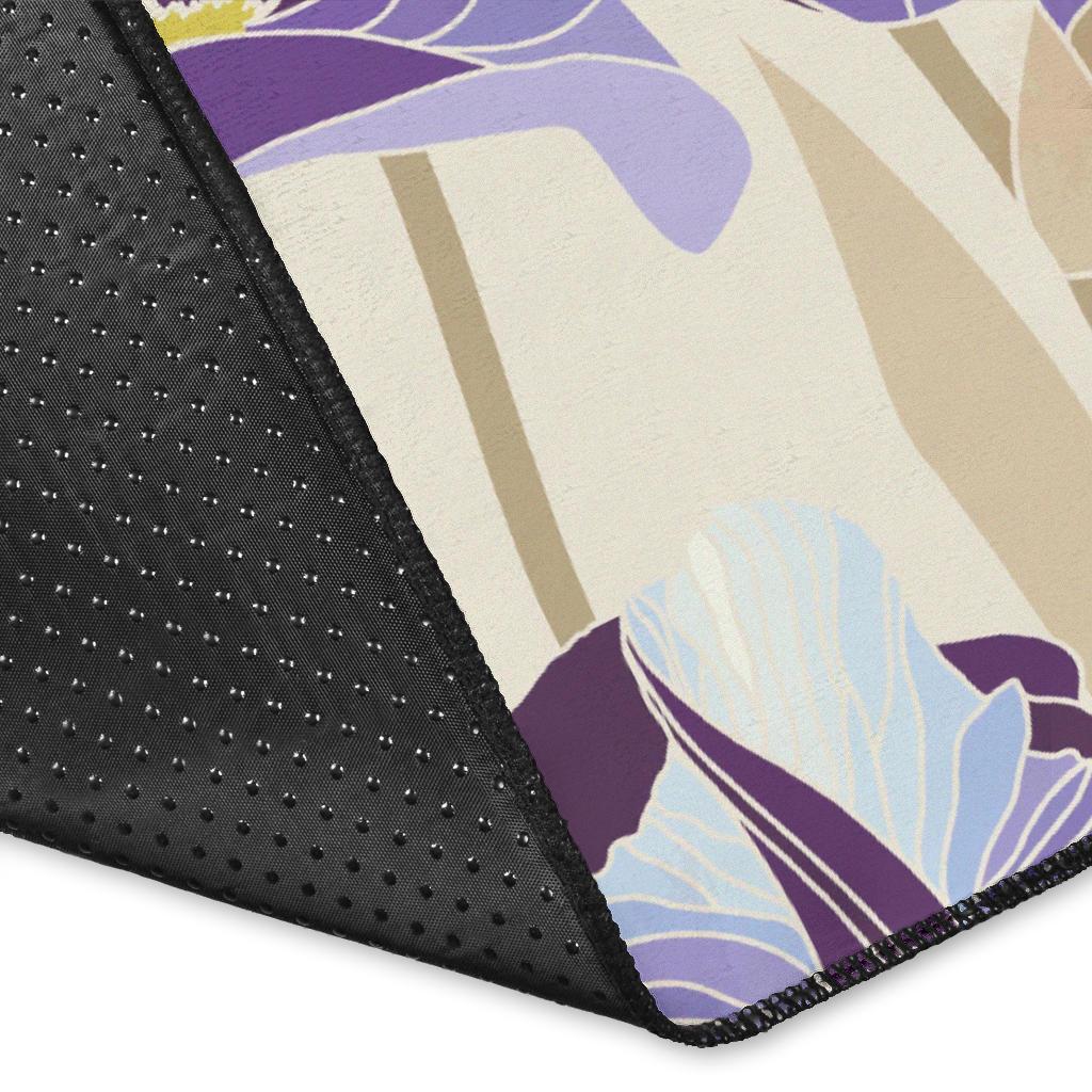 Iris Pattern Print Design IR02 Area Rugs