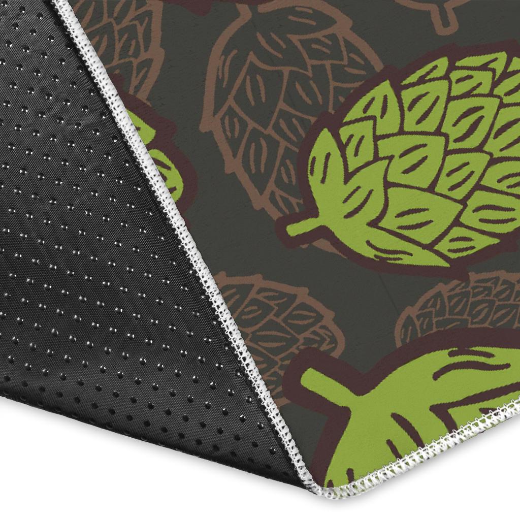 Hop pattern black background Area Rug