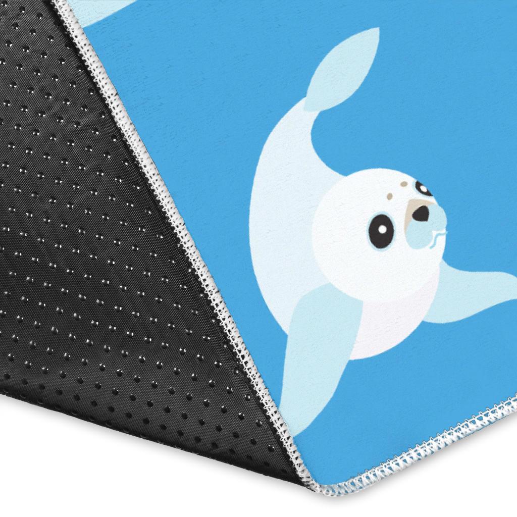Cute sea lion seal pattern background Area Rug