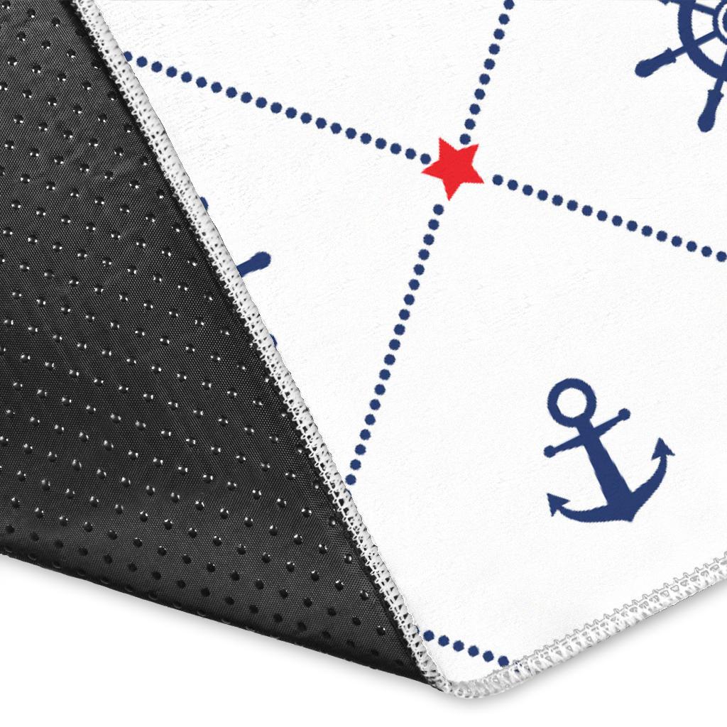 Anchor rudder nautical design pattern Area Rug