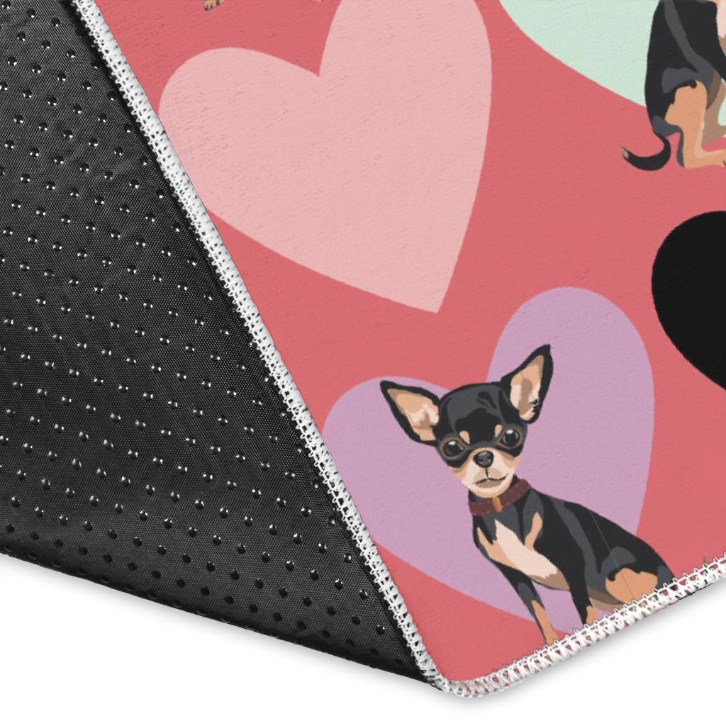 Chihuahua Heart Pink Pattern Area Rug