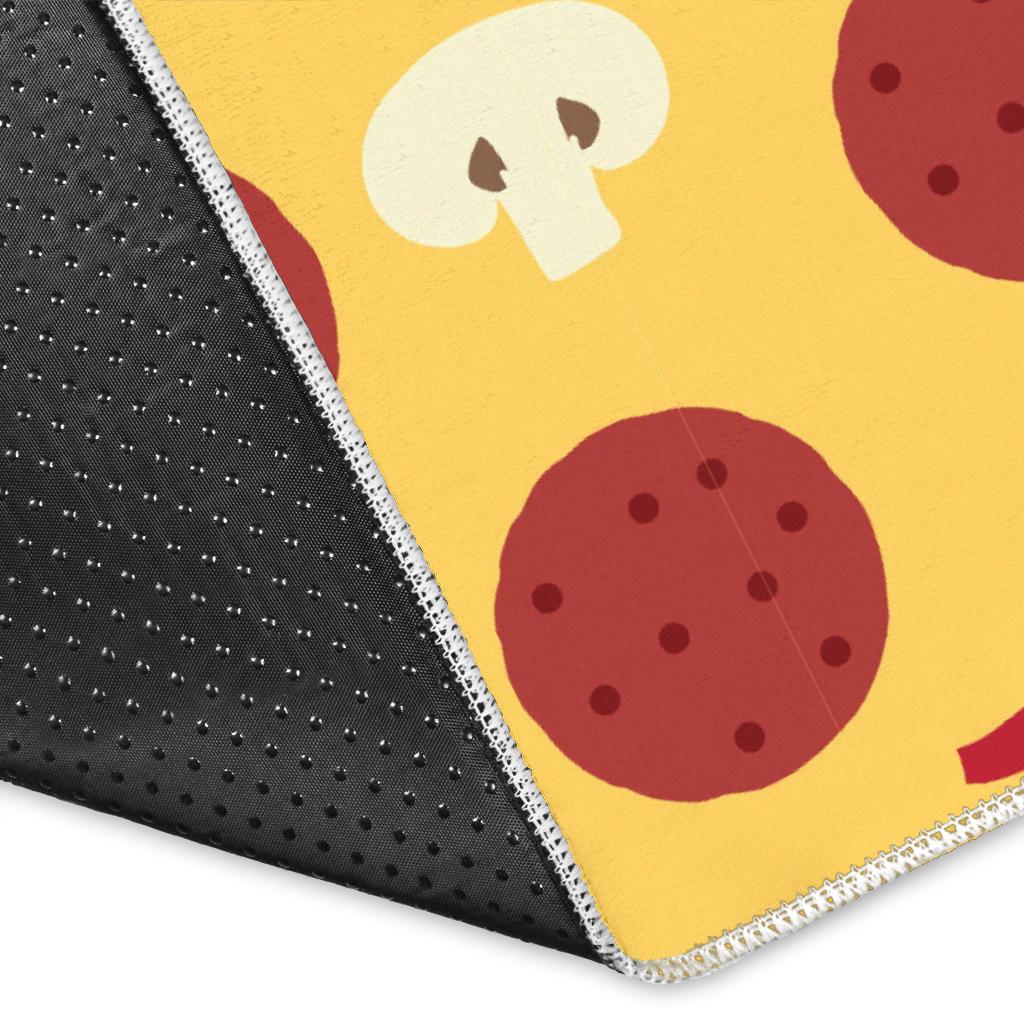 Pizza Salami Mushroom Texture Pattern Area Rug