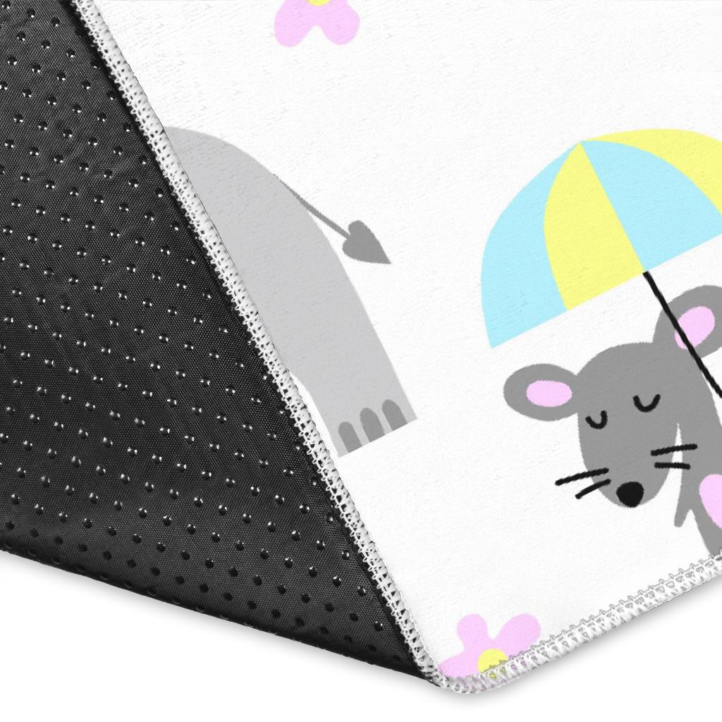 Cute elephant mouse pattern Area Rug