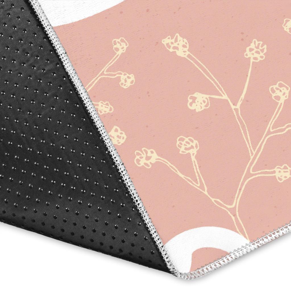 Swan flower light pink background Area Rug