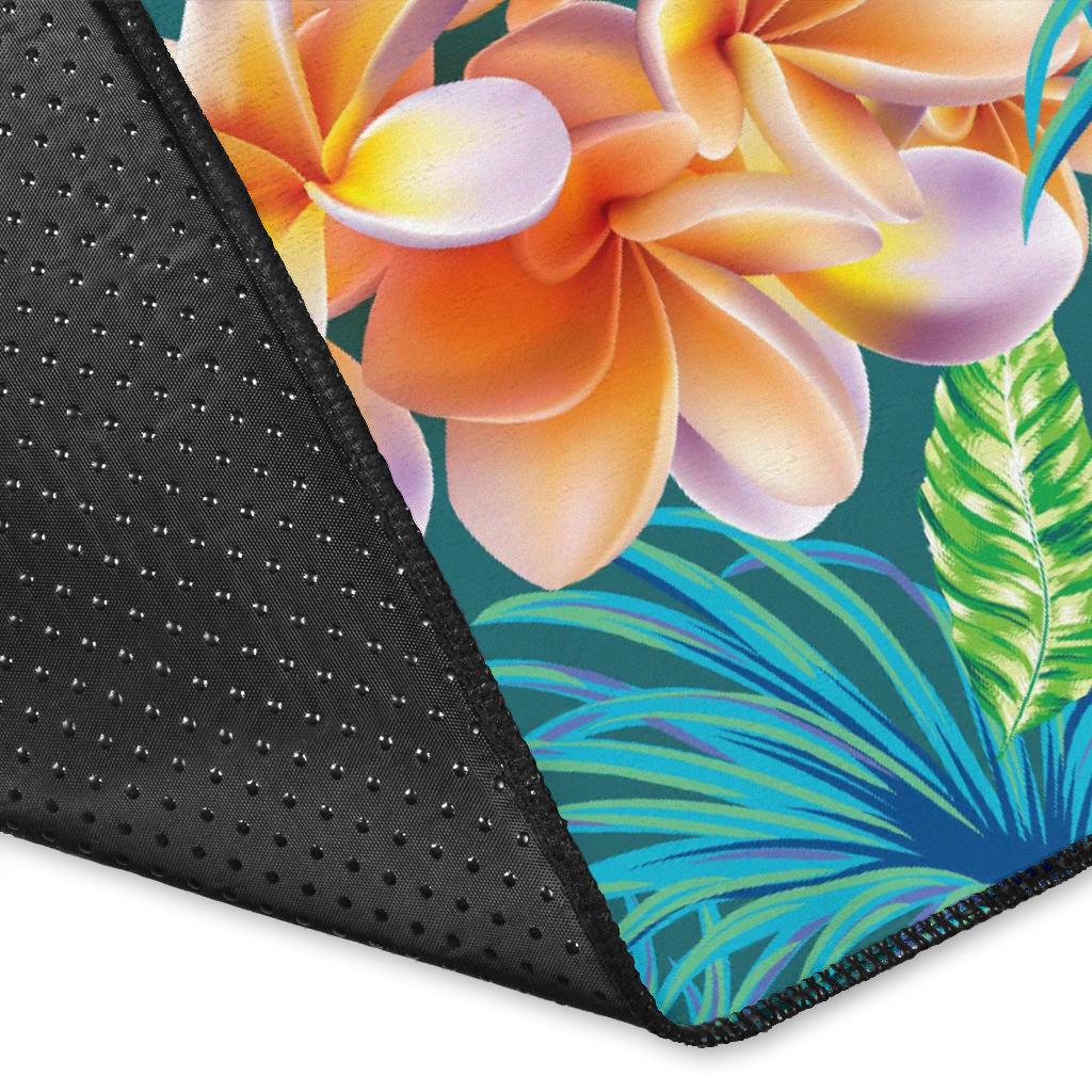 Plumeria Tropical Flower Design Print Area Rugs