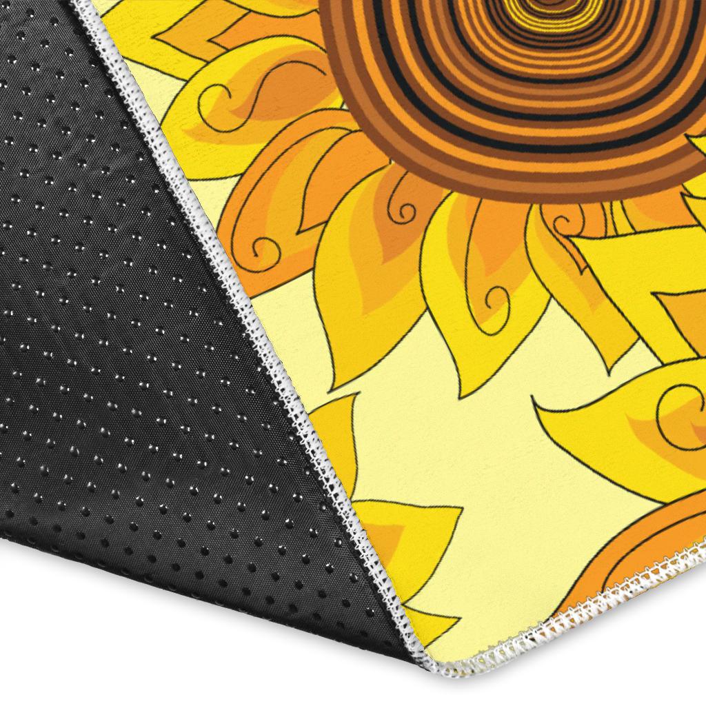 Sunflower Butterfly Pattern Area Rug