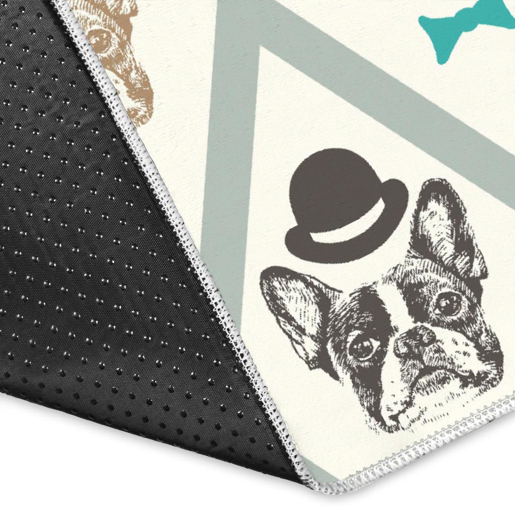 French Bulldog Tuxedo Pattern Area Rug