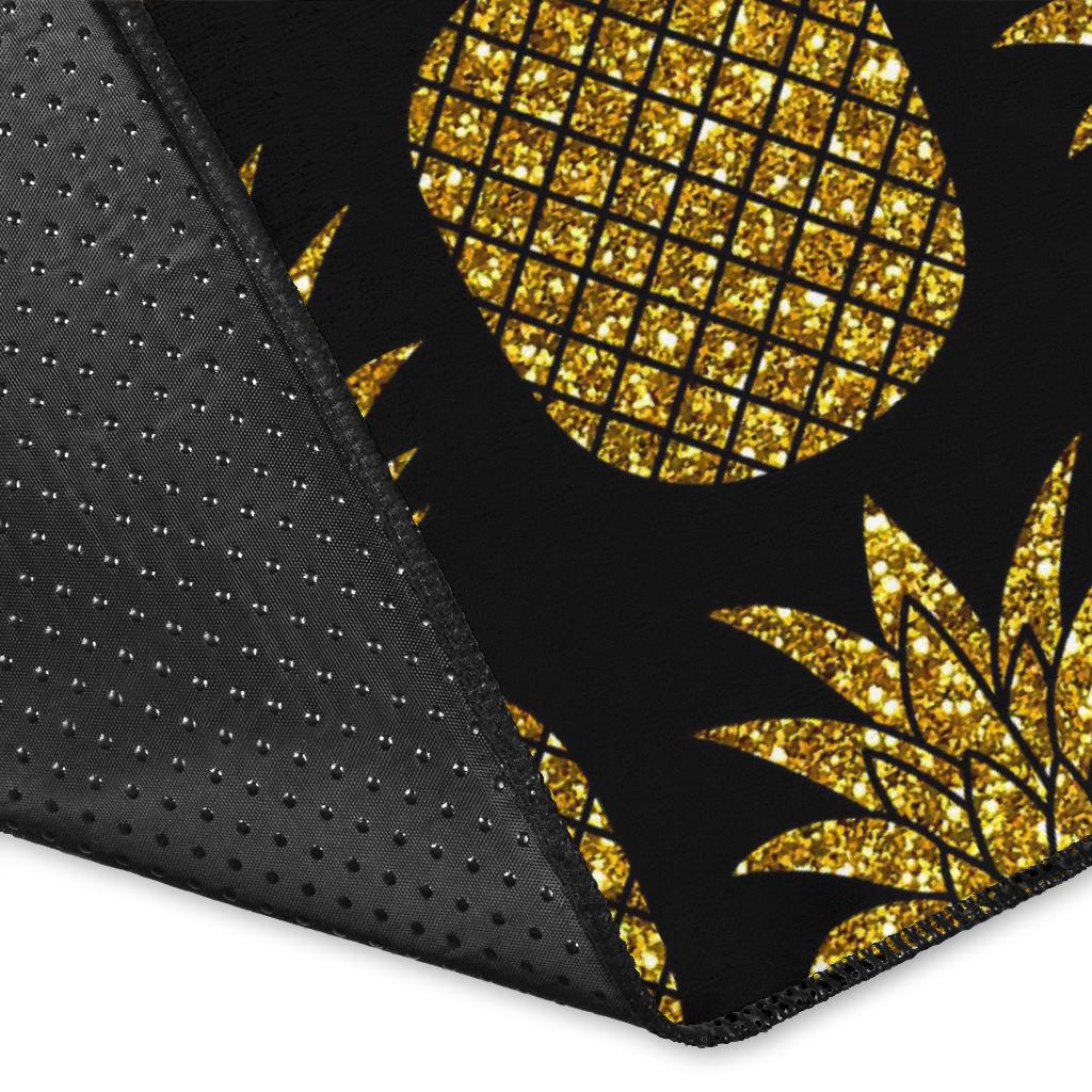 Gold Pineapple Pattern Print Design PP011 Area Rugs