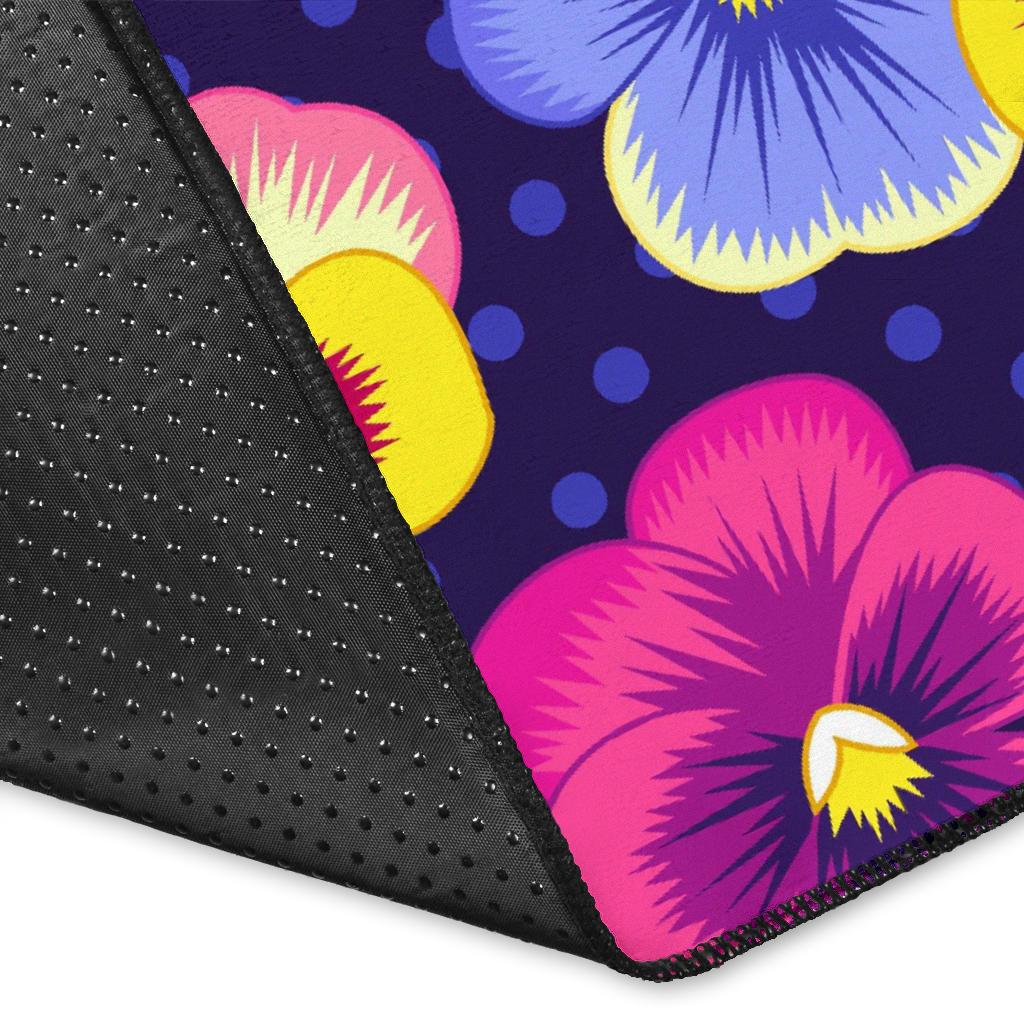 Pansy Pattern Print Design PS04 Area Rugs