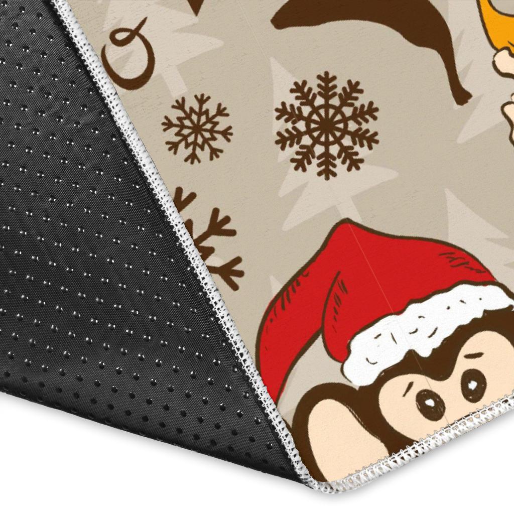 Monkey Christmas Pattern Area Rug