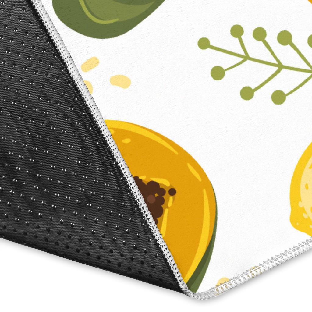 Papaya Leaves Flower Pattern Area Rug