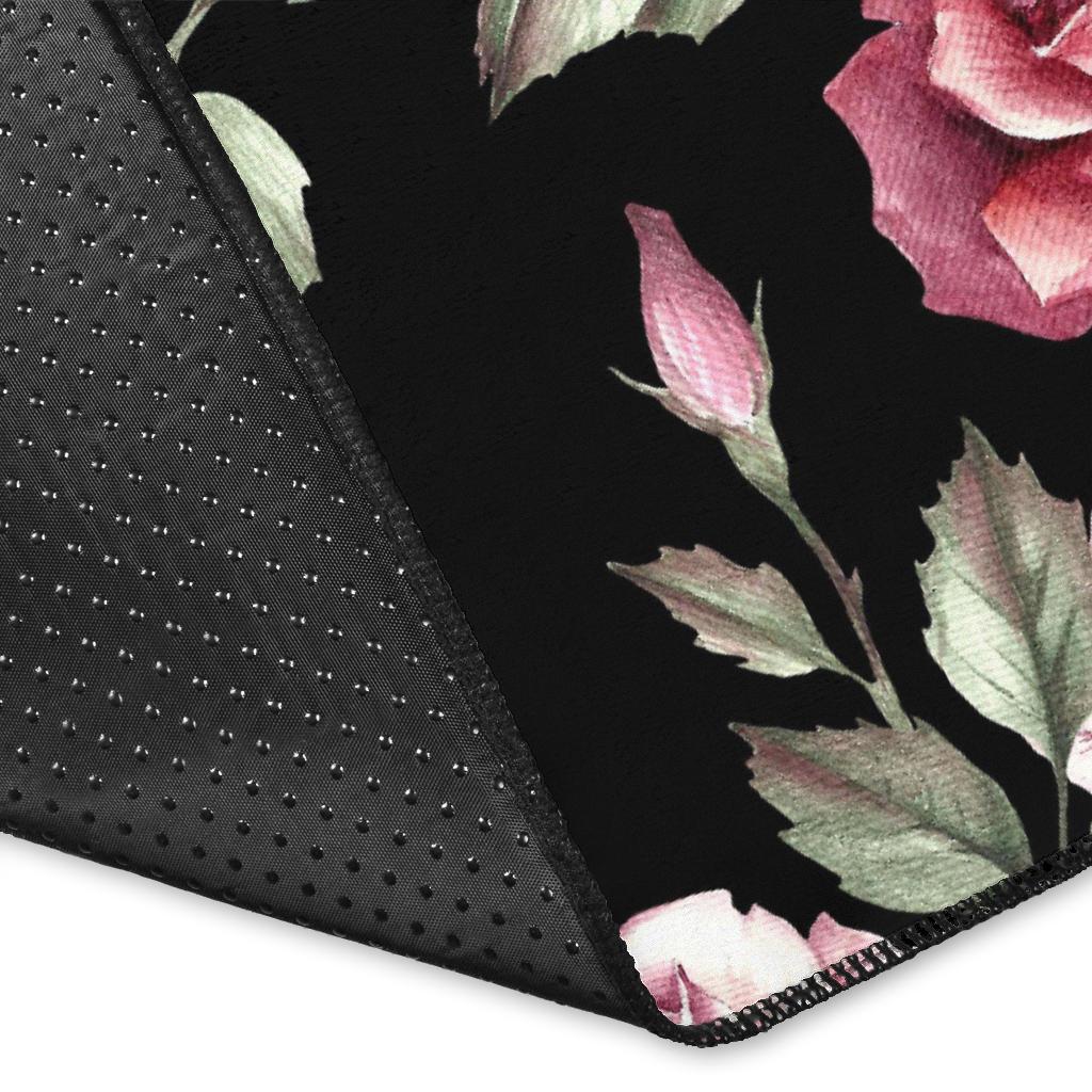 Rose Red Pink Pattern Print Design RO03 Area Rugs