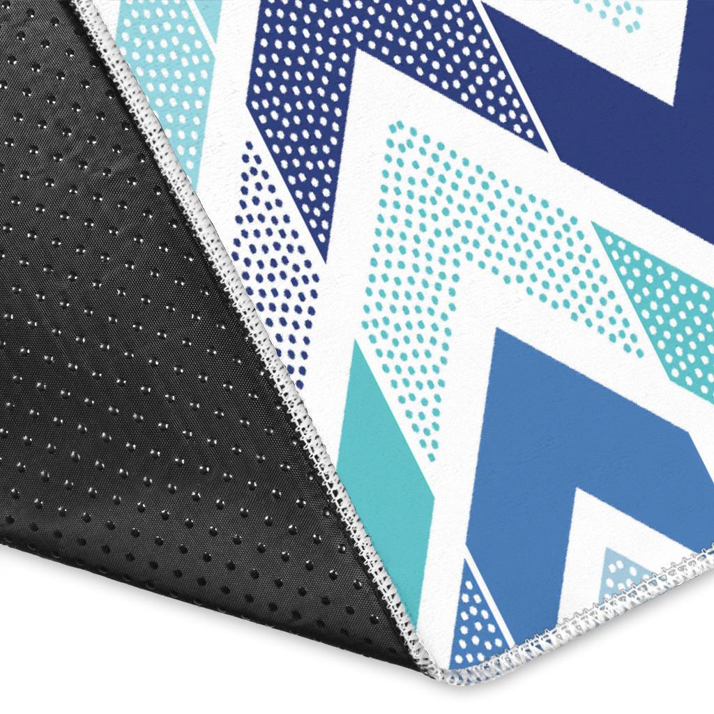 zigzag  chevron blue pattern Area Rug