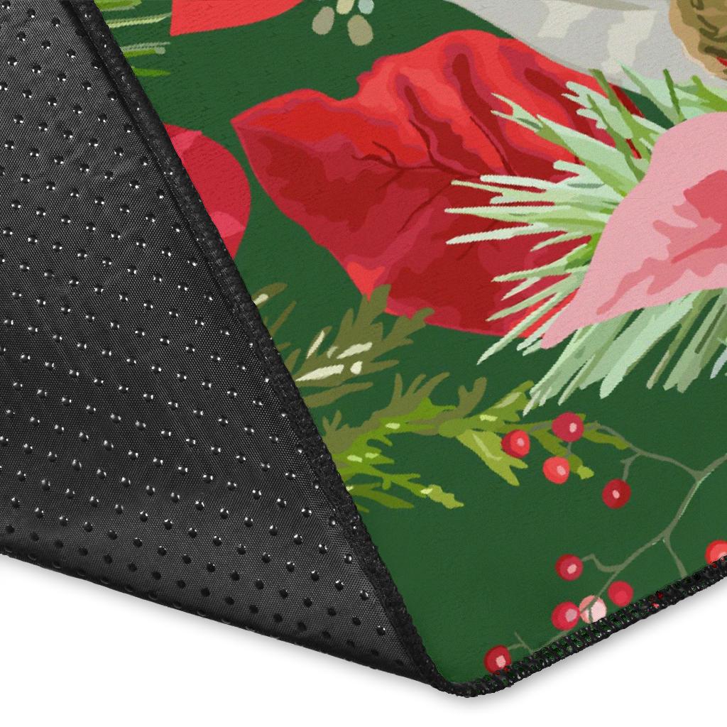 Poinsettia Pattern Print Design POT03 Area Rugs