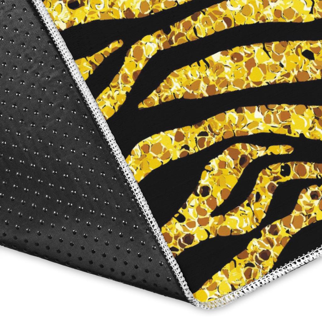 Gold Bengal Tiger Pattern Area Rug