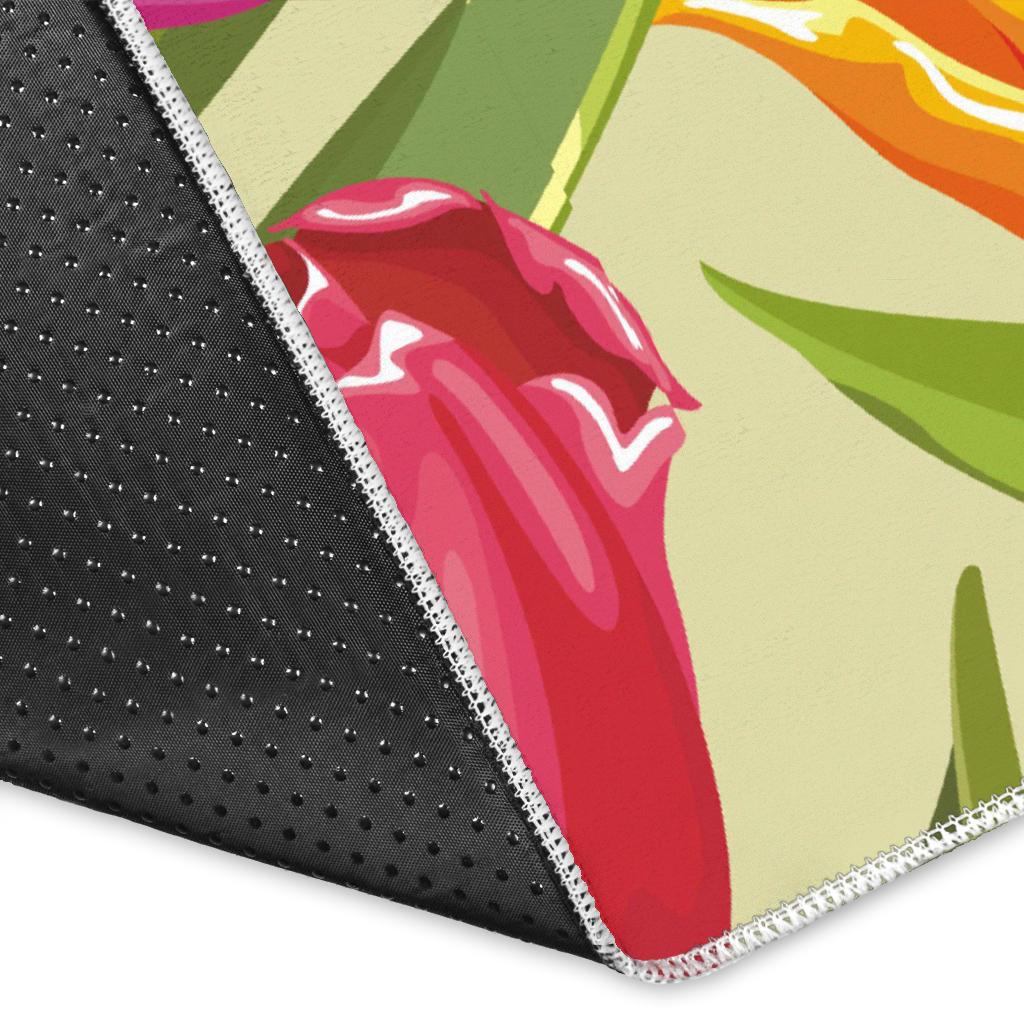 Colorful Tulip Pattern Area Rug