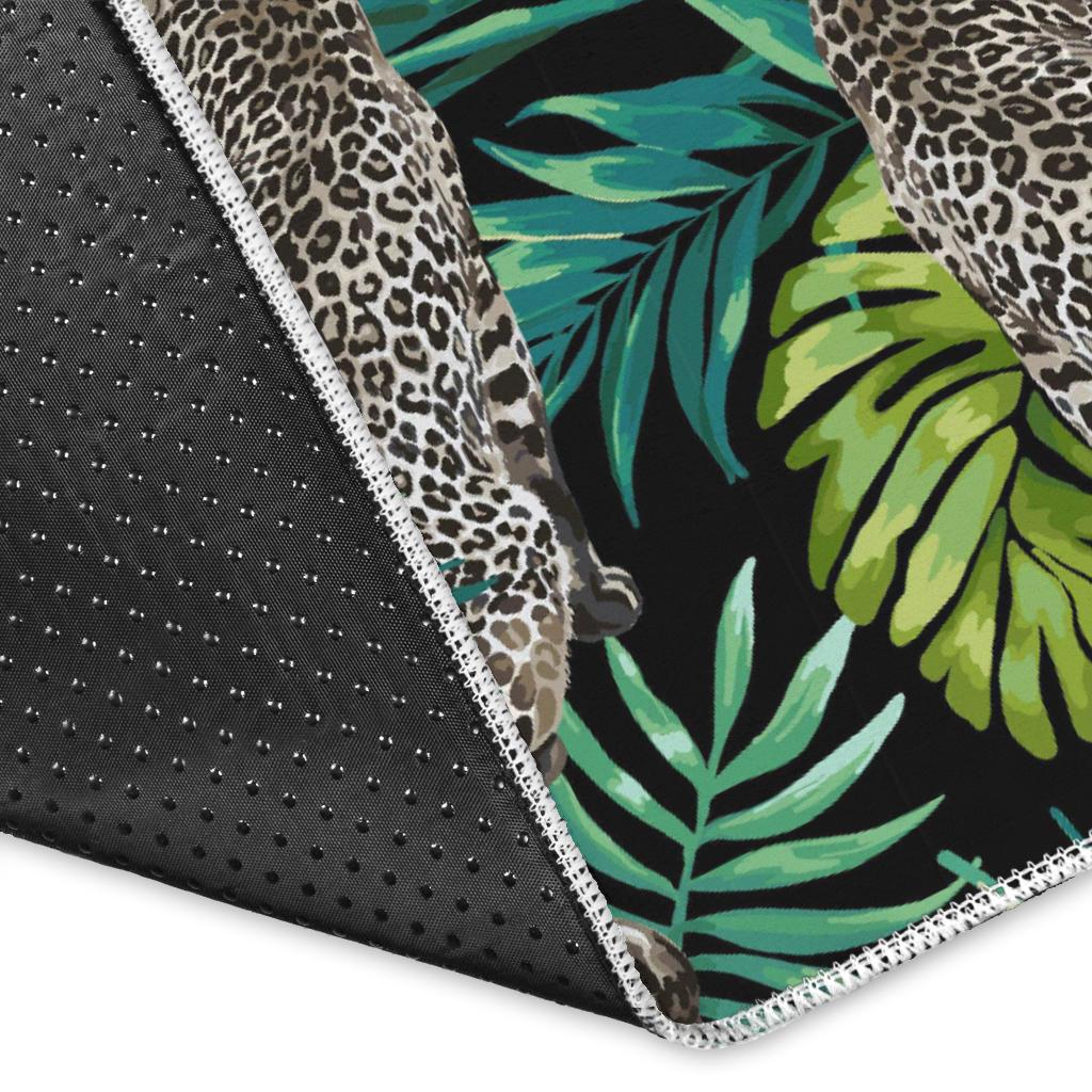 Leopard Leaves Pattern Area Rug