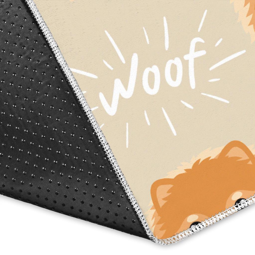 Cute brown pomeranian puppy  Area Rug
