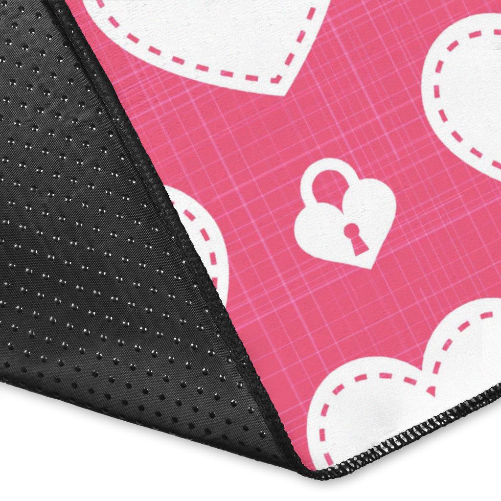 Heart Key Pattern Print Design HE09 Area Rugs